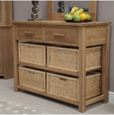 Opus Modern Oak Basket Console Table
